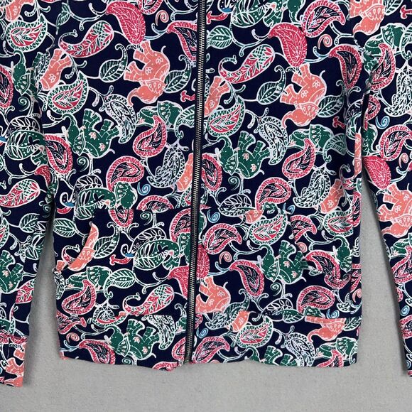 Fantastic Fawn Jacket Womens Small Navy Paisley Elephant AOP Active Boho Track - Picture 3 of 11
